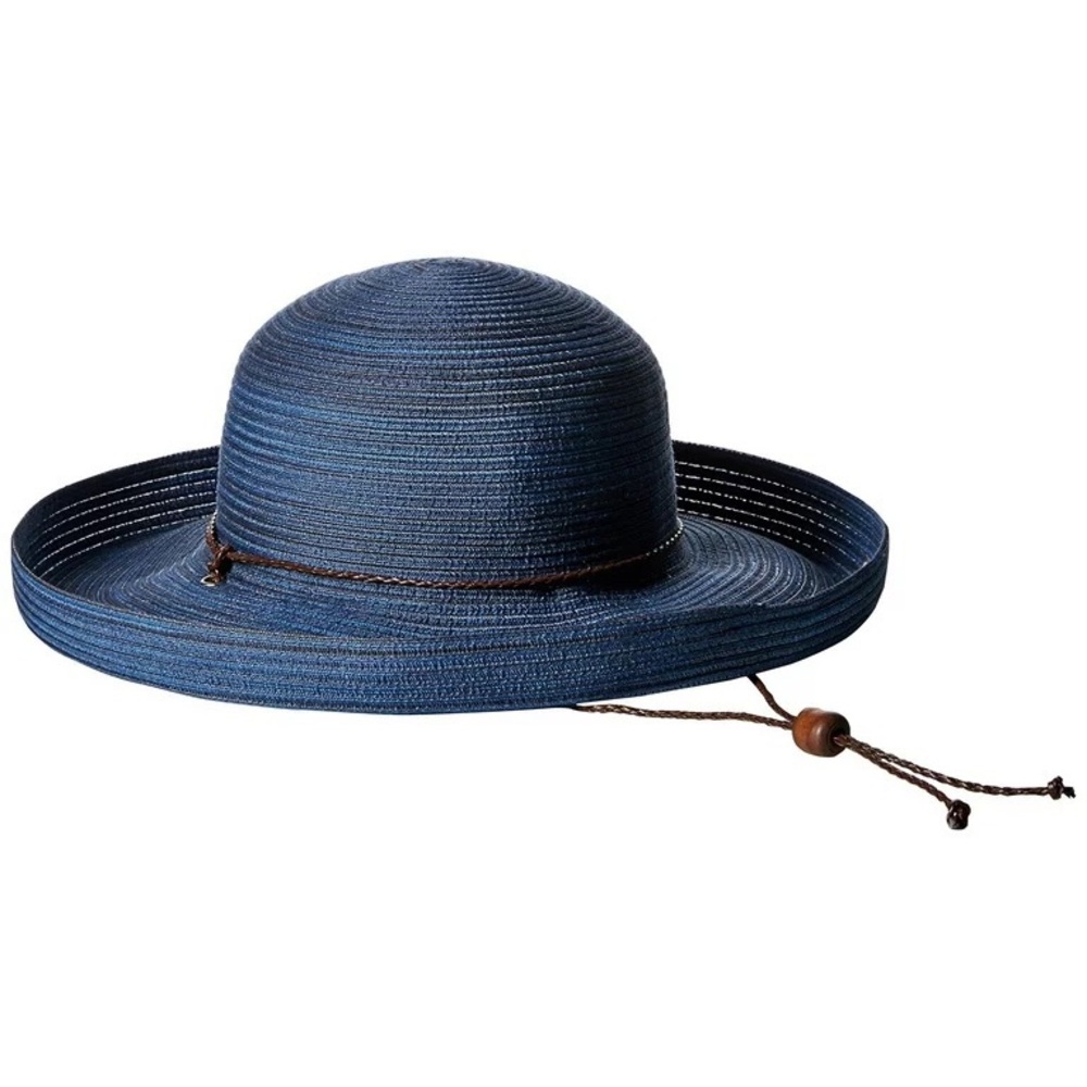 San Diego Hat Company Women's Mixed Braid Kettle Brim Hat Navy One Size